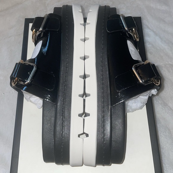 NWT J/SLIDES BAHA Black Naplak Leather Sandal - Picture 12 of 14